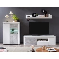 Loftscape Buffet haut Stonda I - Blanc - Porte en verre à droite -Buffets hauts Soldes 1000314582 211209 12531700143 MOOD DETAILS P000000001000314582 mood