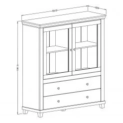 Ridgevalley Buffet haut Emmanuela - Vert foncé -Buffets hauts Soldes 1000339987 220317 500 SKETCH DETAILS P000000001000339987 sketch