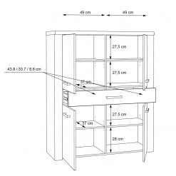 Loftscape Buffet haut Parksville I - Imitation chêne Sonoma 15 Loftscape Buffet haut Parksville I - Imitation chêne Sonoma -Buffets hauts Soldes 1000342470 220404 501 SKETCH DETAILS P000000001000342470 sketch