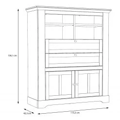 Ridgevalley Buffet haut Sandvik I - Imitation chêne blanc / Imitation chêne Nelson 14 Ridgevalley Buffet haut Sandvik I - Imitation chêne blanc / Imitation chêne Nelson -Buffets hauts Soldes 1000342492 220331 500 SKETCH DETAILS P000000001000342492 sketch