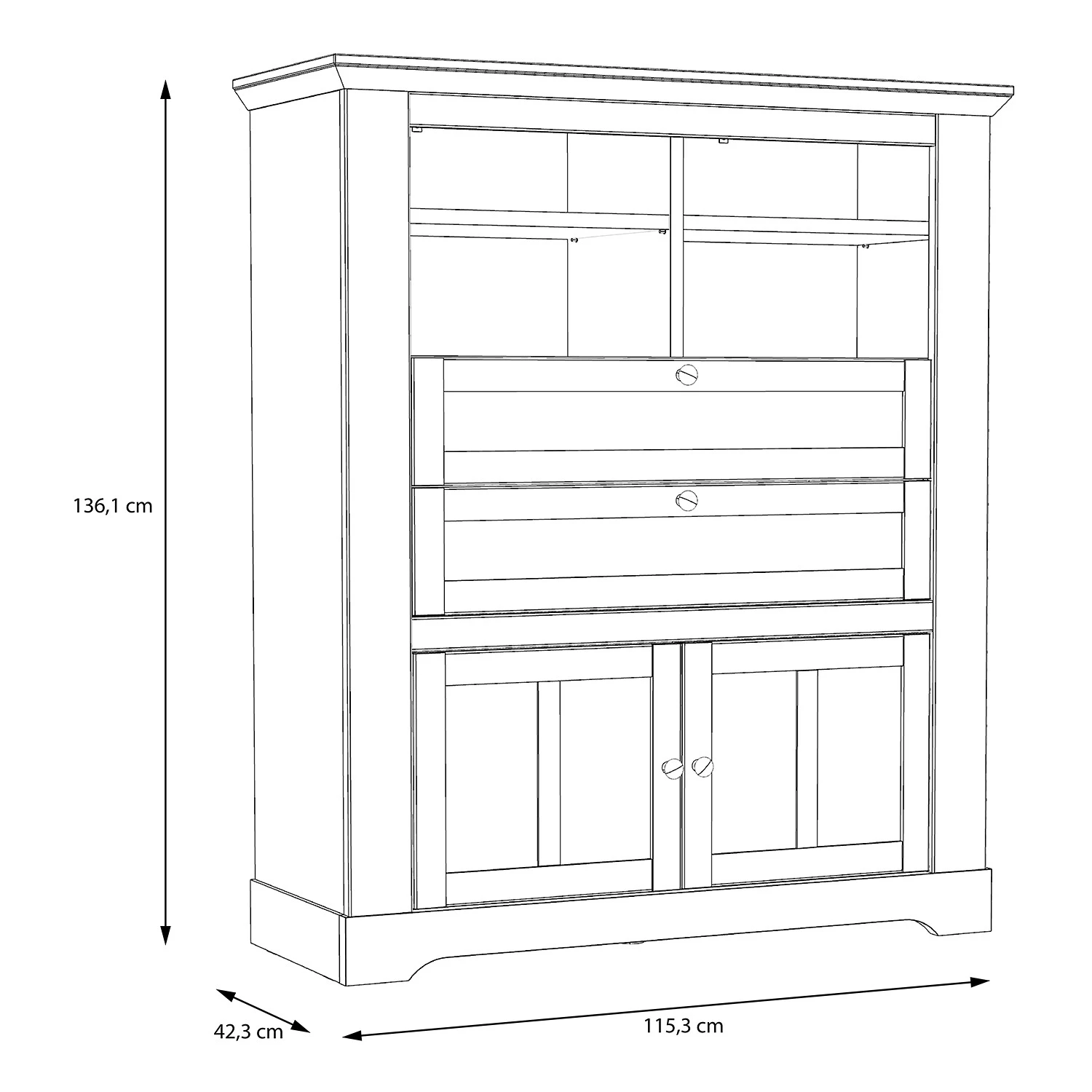 Ridgevalley Buffet haut Sandvik I - Imitation chêne blanc / Imitation chêne Nelson 7 Ridgevalley Buffet haut Sandvik I - Imitation chêne blanc / Imitation chêne Nelson – Image 7