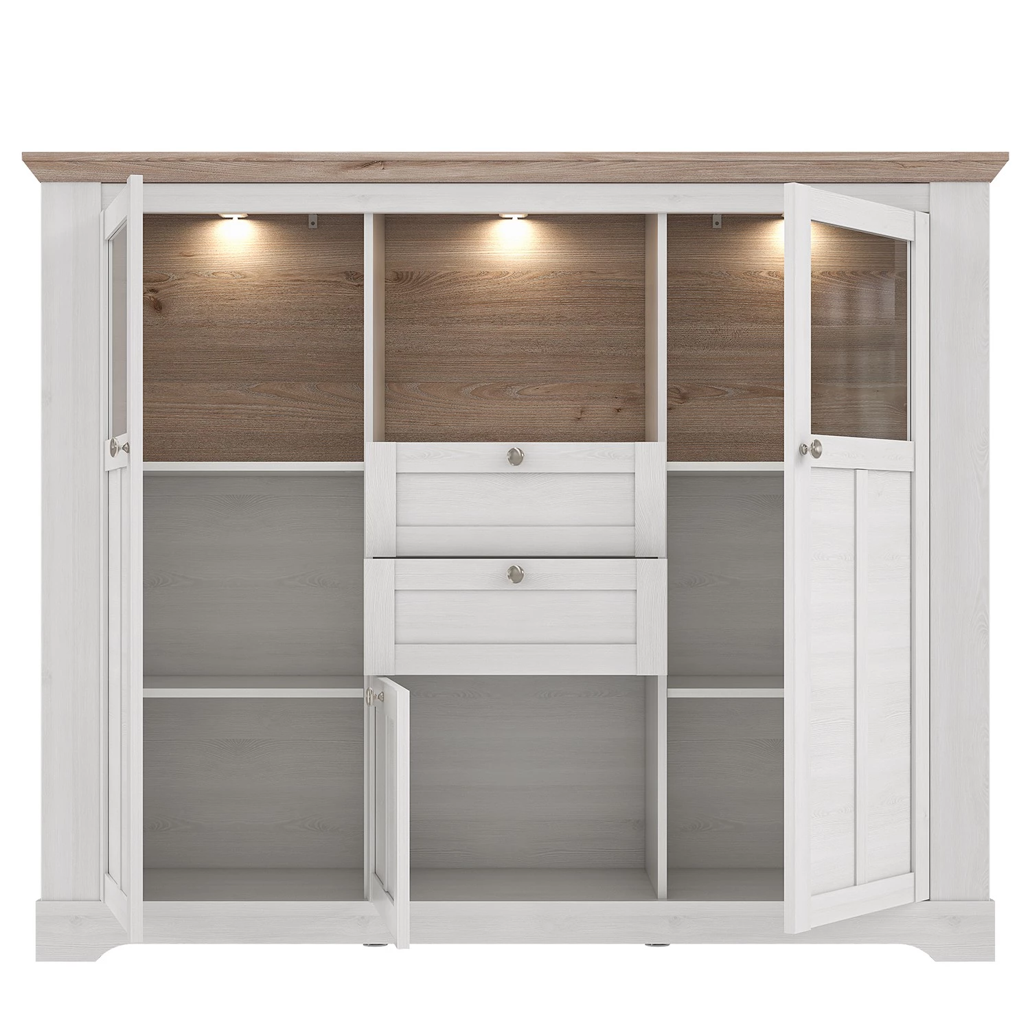 Ridgevalley Buffet haut Sandvik II - Imitation chêne blanc / Imitation chêne Nelson 3 Ridgevalley Buffet haut Sandvik II - Imitation chêne blanc / Imitation chêne Nelson – Image 3