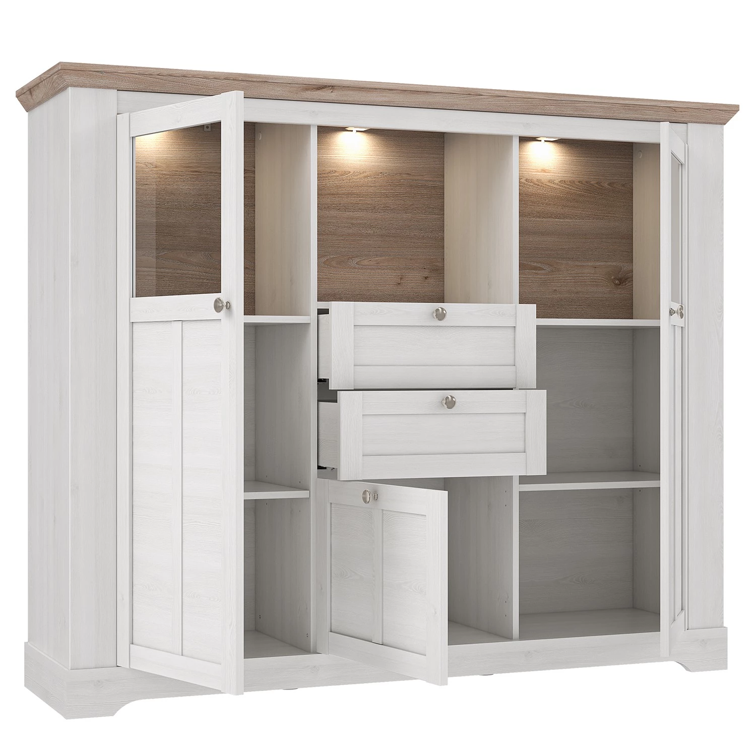 Ridgevalley Buffet haut Sandvik II - Imitation chêne blanc / Imitation chêne Nelson 4 Ridgevalley Buffet haut Sandvik II - Imitation chêne blanc / Imitation chêne Nelson – Image 4