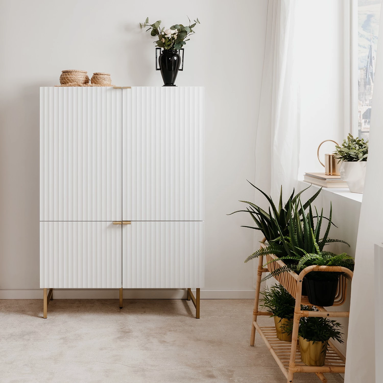 Loftscape Buffet haut Metropolis - Blanc mat 3 Loftscape Buffet haut Metropolis - Blanc mat – Image 3