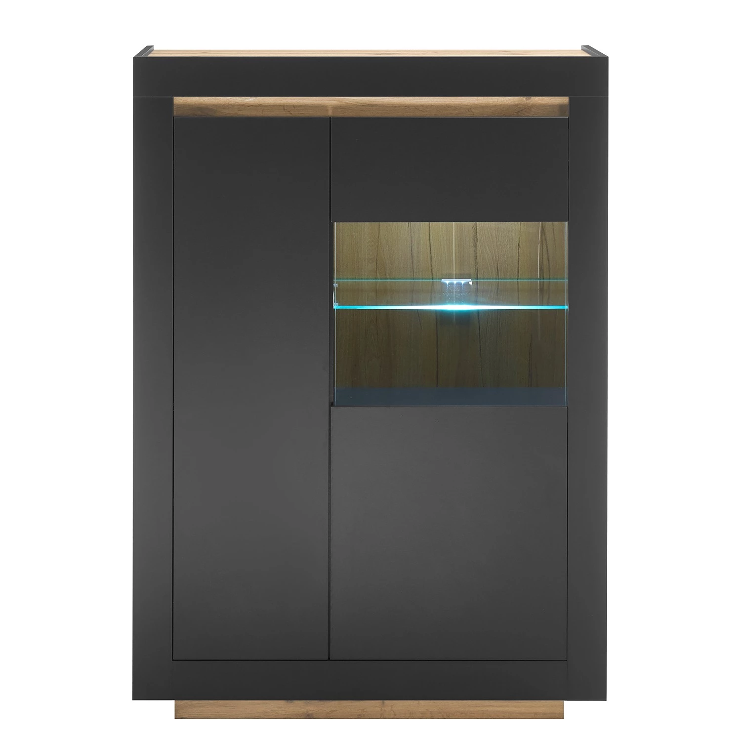 Loftscape Buffet haut Accra - Anthracite / Imitation chêne 4 Loftscape Buffet haut Accra - Anthracite / Imitation chêne – Image 4