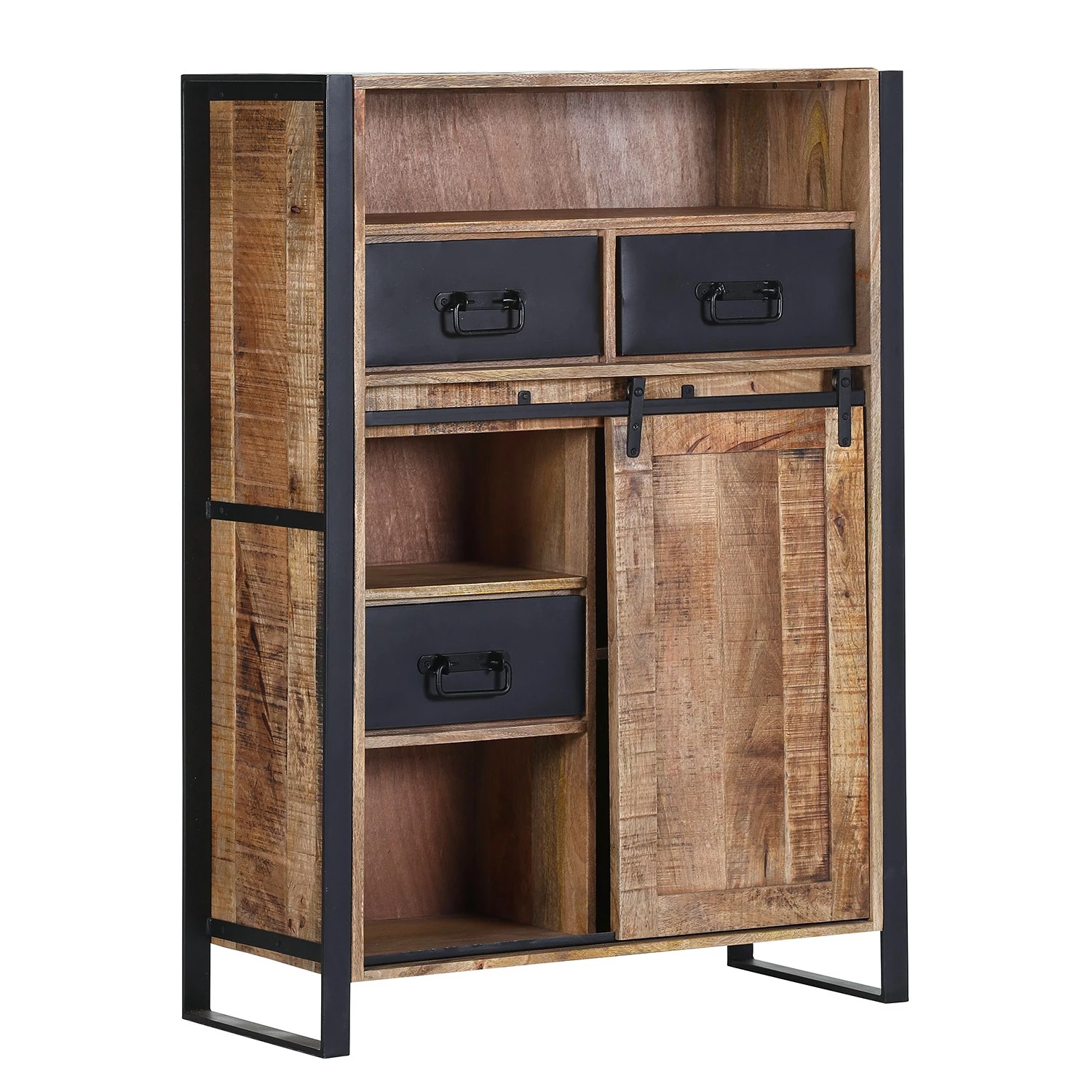 Red Living Buffet haut Toleos - Manguier brut massif / Fer - Manguier / Noir 1 Red Living Buffet haut Toleos - Manguier brut massif / Fer - Manguier / Noir