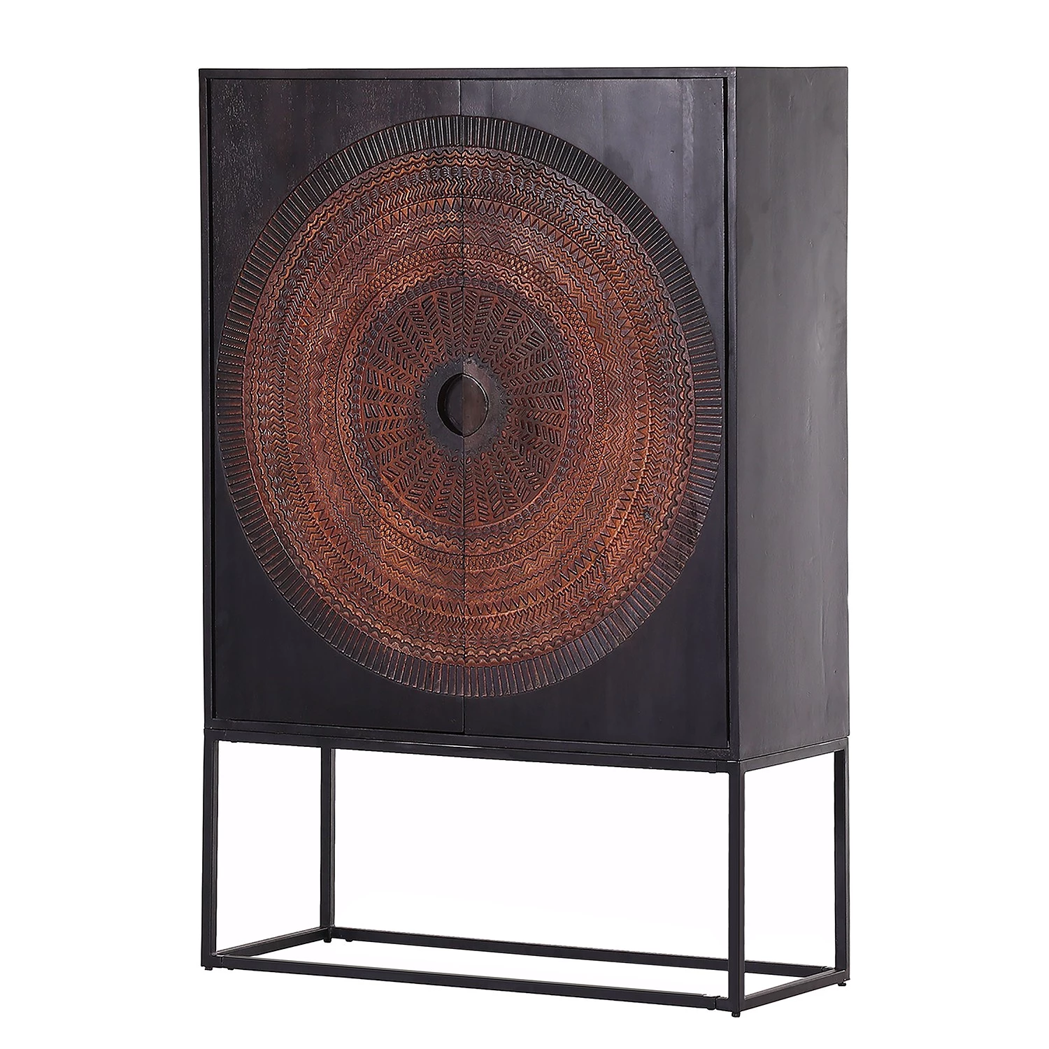 Red Living Buffet haut Curbar - Manguier massif / Métal - Noir 1 Red Living Buffet haut Curbar - Manguier massif / Métal - Noir