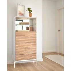 Norrwood Buffet haut Maredale - Partiellement en frêne massif - Frêne / Blanc -Buffets hauts Soldes 1000363992 220714 021 MOOD DETAILS P000000001000363992 mood