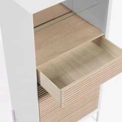 Norrwood Buffet haut Maredale - Partiellement en frêne massif - Frêne / Blanc -Buffets hauts Soldes 1000363992 220714 030 DETAILS P000000001000363992