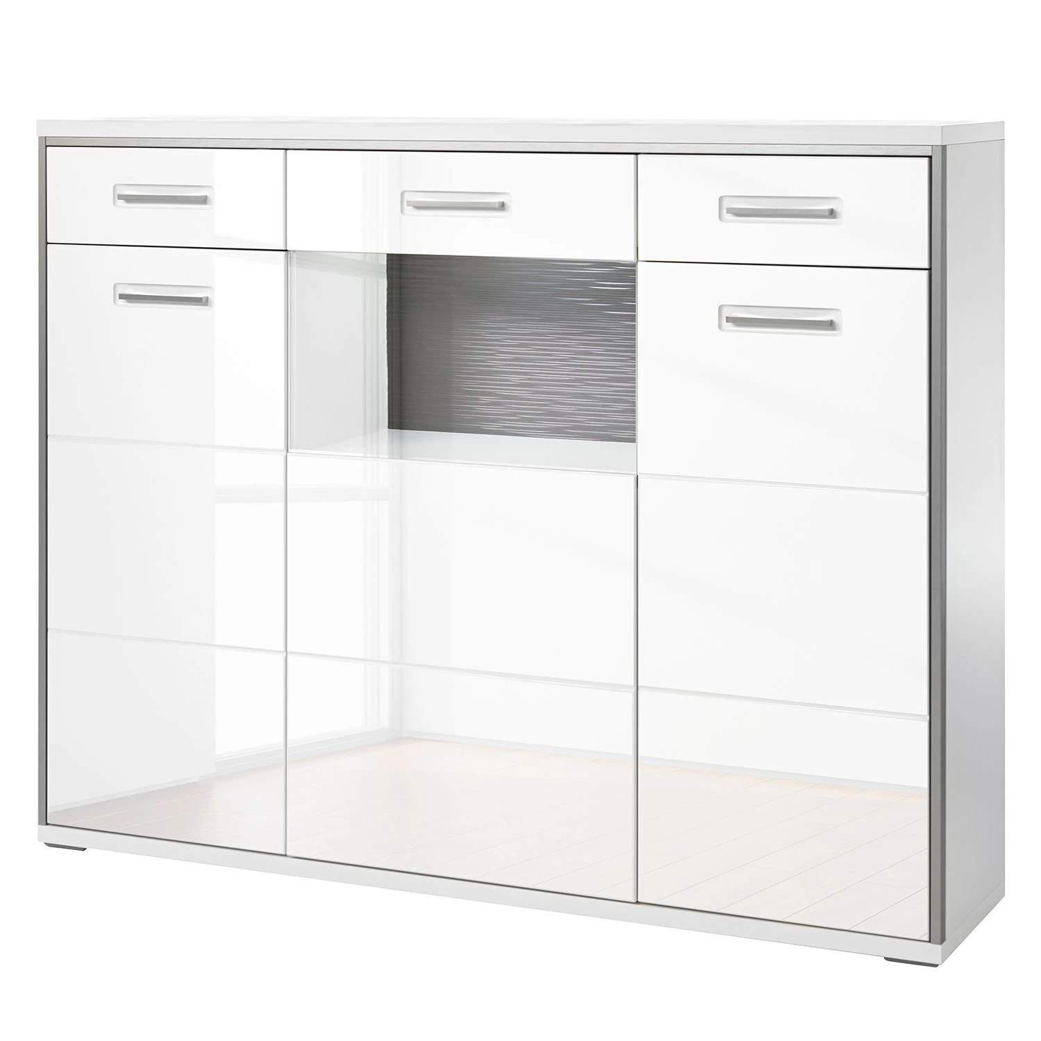 Loftscape Buffet haut Arco I - Blanc brillant / Gris 1 Loftscape Buffet haut Arco I - Blanc brillant / Gris