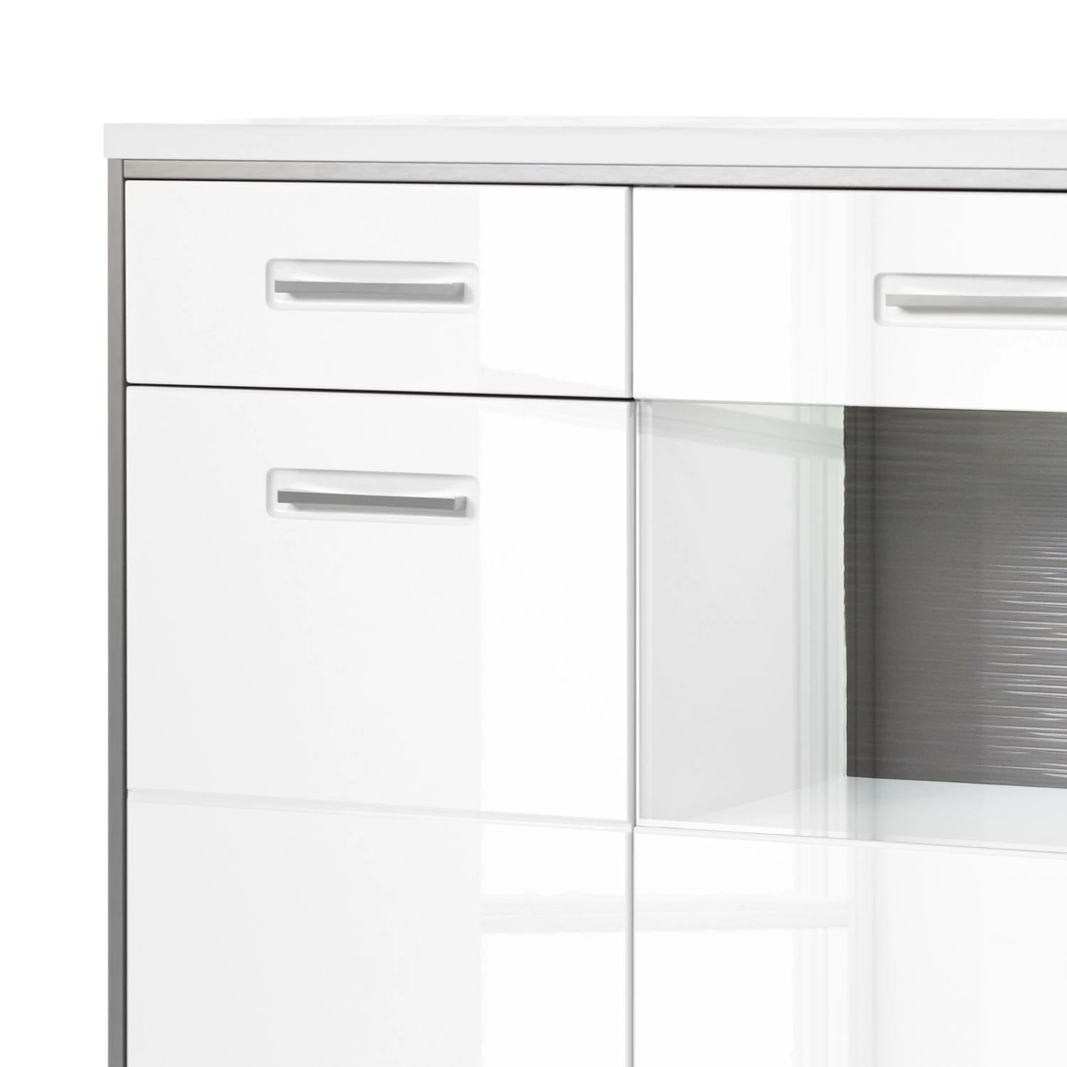 Loftscape Buffet haut Arco I - Blanc brillant / Gris 4 Loftscape Buffet haut Arco I - Blanc brillant / Gris – Image 4