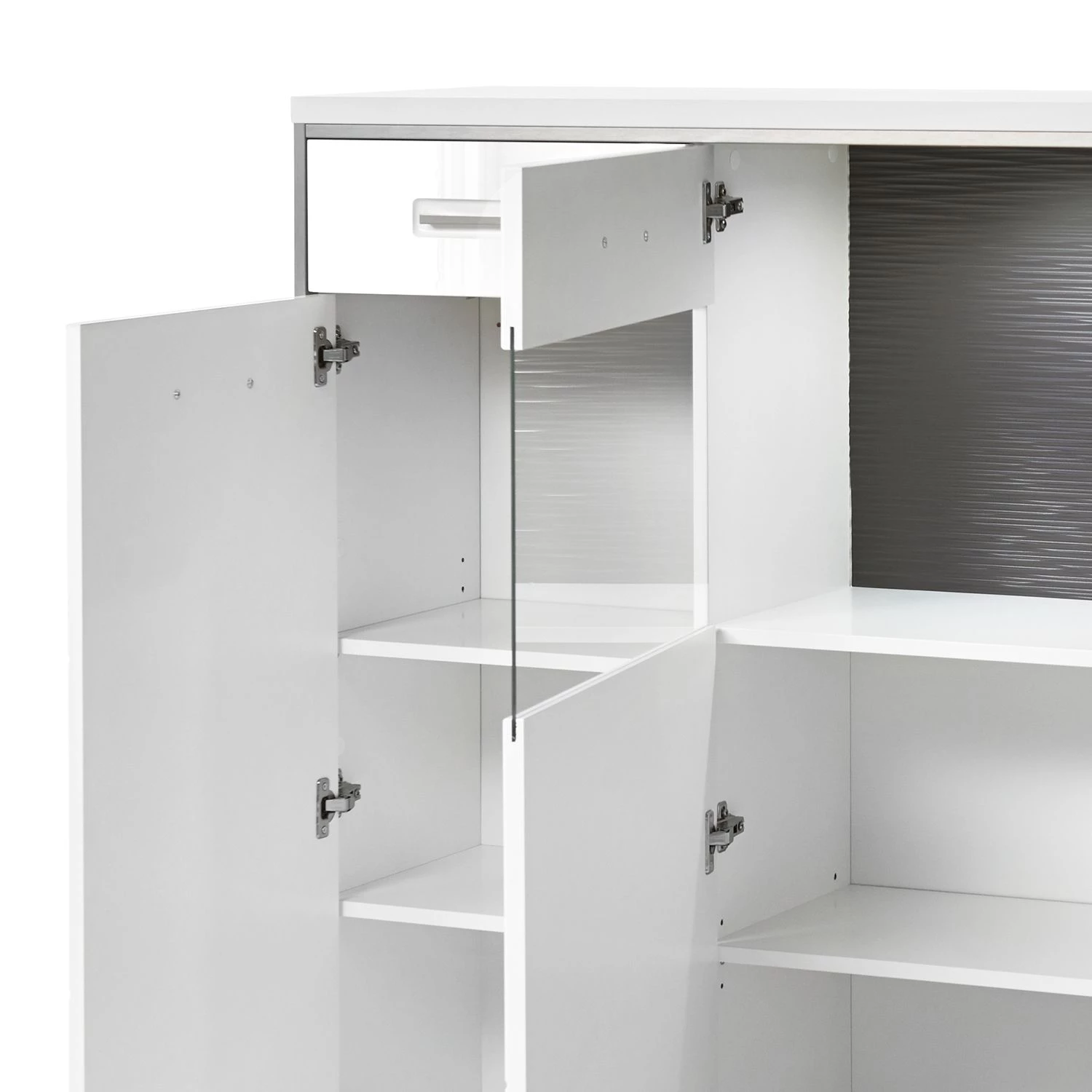 Loftscape Buffet haut Arco I - Blanc brillant / Gris 5 Loftscape Buffet haut Arco I - Blanc brillant / Gris – Image 5