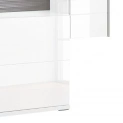 Loftscape Buffet Kushiro III - Porte en verre à gauche -Buffets hauts Soldes highboard arco iii hochglanz weiss grau glastuer links 4711264