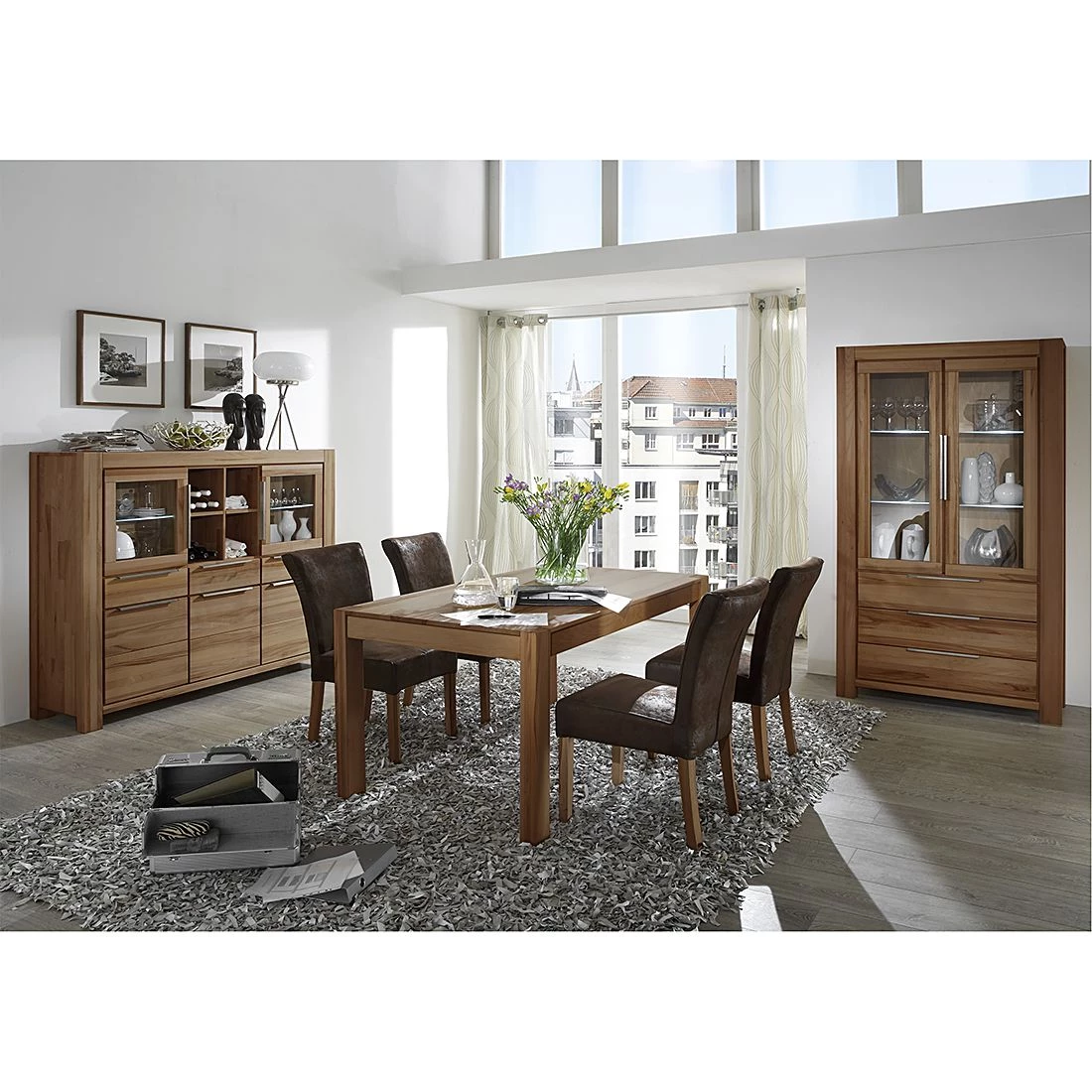 Ars Natura Buffet haut Pia II - Chêne sauvage massif huilé - Sans éclairage 3 Ars Natura Buffet haut Pia II - Chêne sauvage massif huilé - Sans éclairage – Image 3