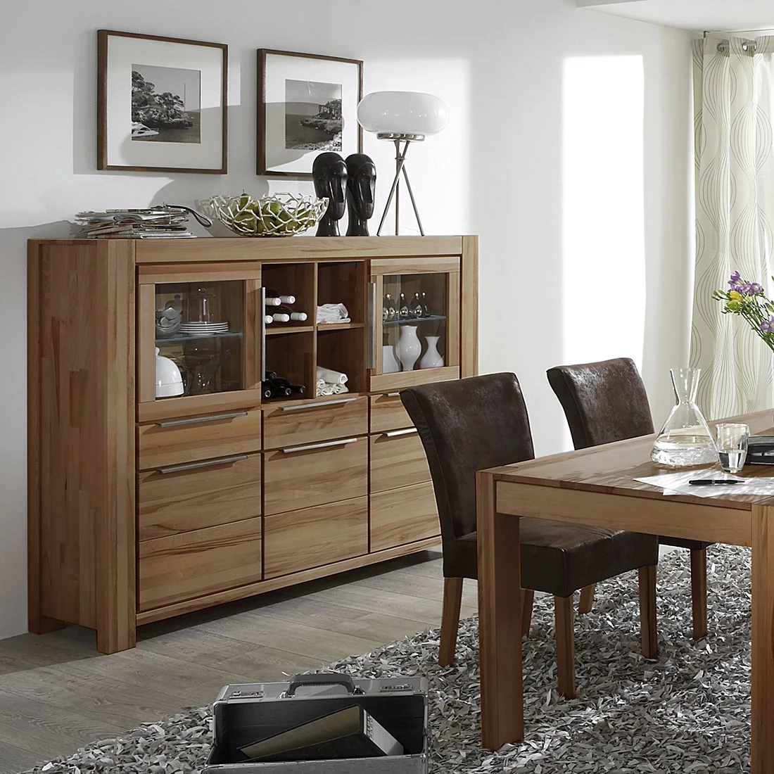 Ars Natura Buffet haut Pia II - Chêne sauvage massif huilé - Sans éclairage 2 Ars Natura Buffet haut Pia II - Chêne sauvage massif huilé - Sans éclairage – Image 2