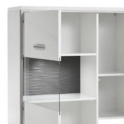 Loftscape Buffet Kushiro III - Porte en verre à gauche -Buffets hauts Soldes wohnwand arco ii 4 teilig hochglanz weiss grau 4710604
